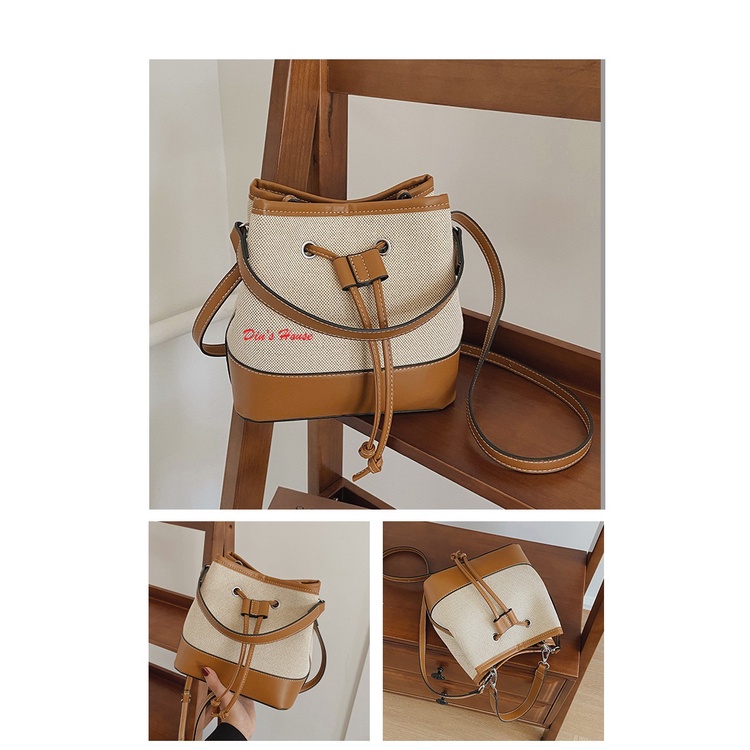 Túi nữ thời trang bucket - Canvas - Rút