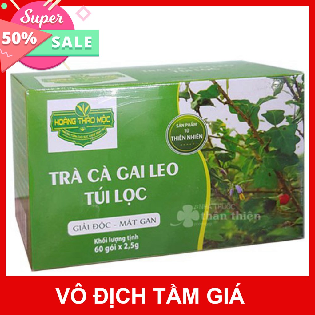 Trà cà gai leo túi lọc Hoàng Thảo Mộc - Hỗ trợ giảm nguy cơ xơ gan, tăng cường chức năng gan  (60 túi)