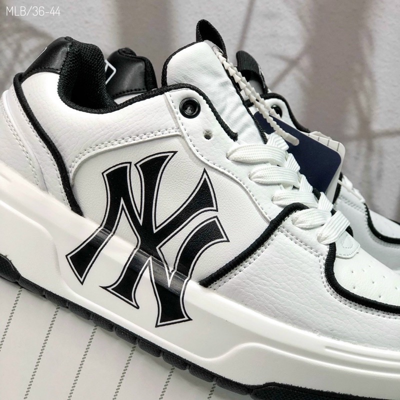 Giày Sneaker MLB Chunky, Giày Thể Thao MLB Trắng Phối Đen Siêu Đẹp Full Box Bill Tặng Tất