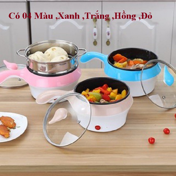 [Nồi Lẩu Đa Năng,Nồi MiNi,Tay Cầm ]Nồi Cơm Điện Mini Đa Năng Tay Cầm  - Tặng Kèm Khay Hấp