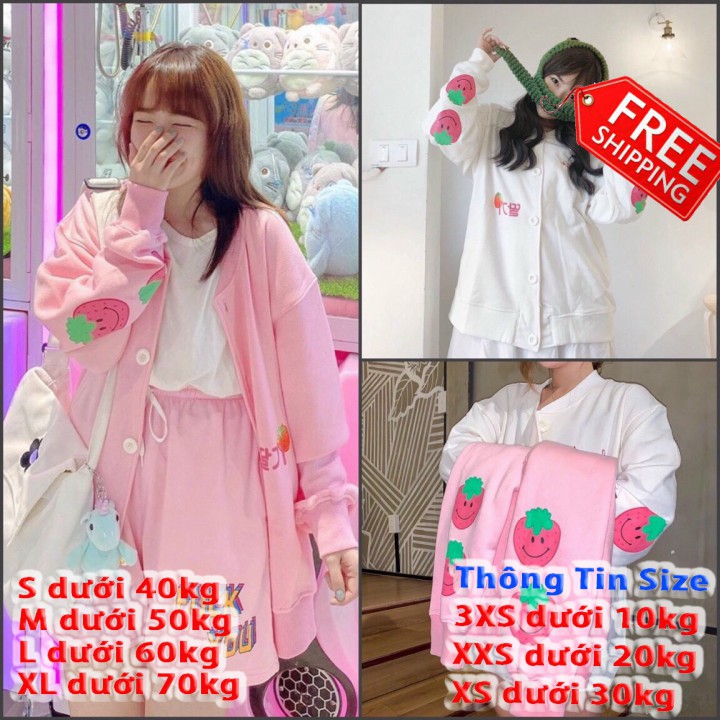 [FREESHIP TOÀN QUỐC] Áo Khoác Cardigan, Sweater, Jacket Nữ Nam Chất Thun Nỉ Ngoại In Hình Dâu FUCK YOU Form Rộng Nút Cài