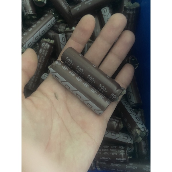 Tụ 500v 120uf(16x60mm) hàng chính hãng công ty chân cứng