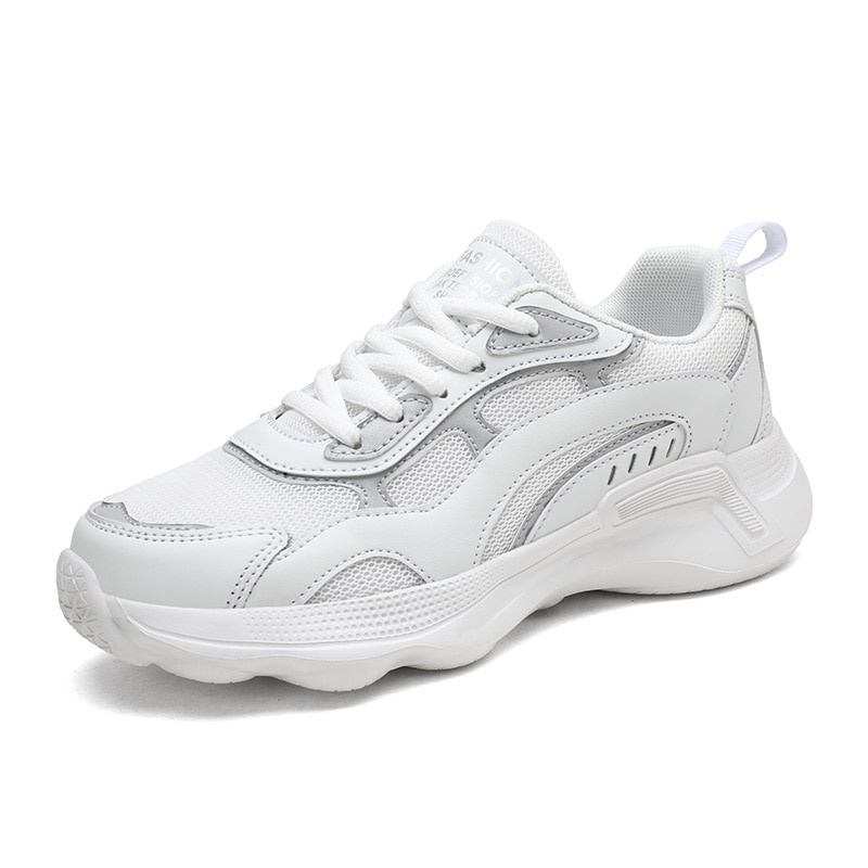 Giày thể thao tennis đế dày thoáng khí thời trang mùa thu 2021 cỡ 35-41 màu be/ đen/ trắng cho nữ