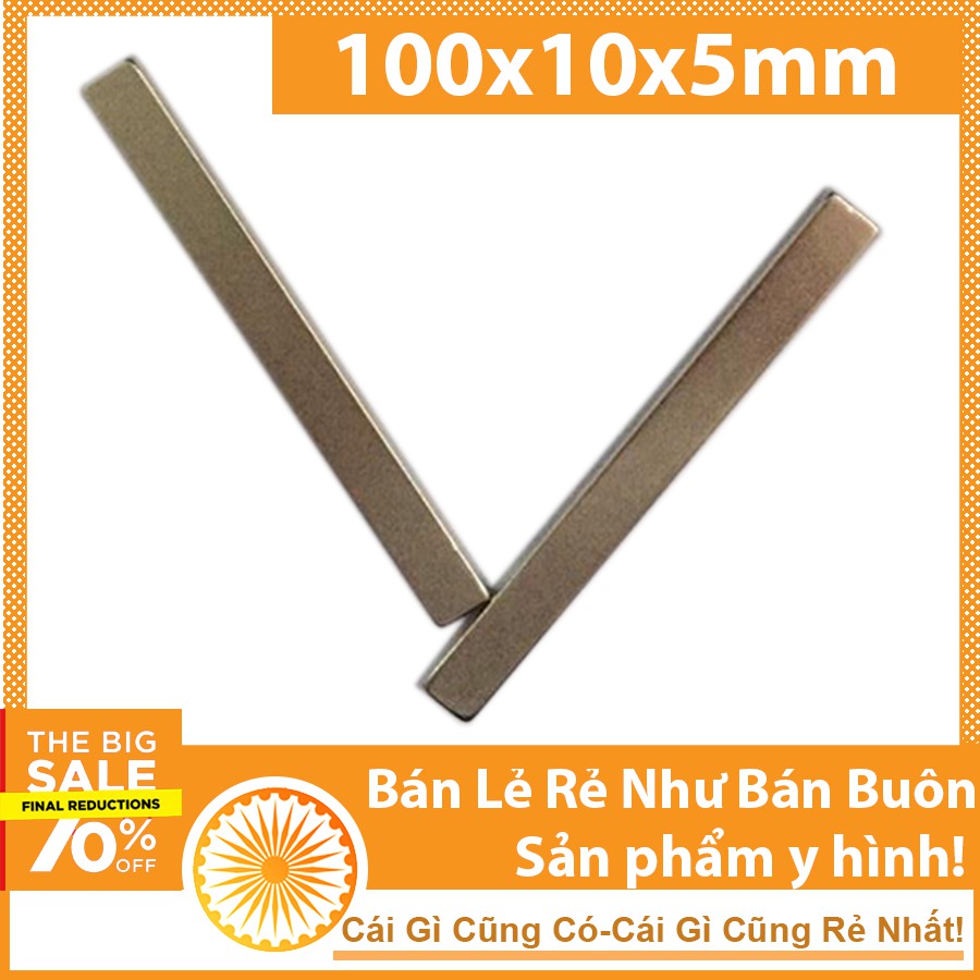 Nam châm viên đất hiếm 100x10x5mm loại siêu mạnh