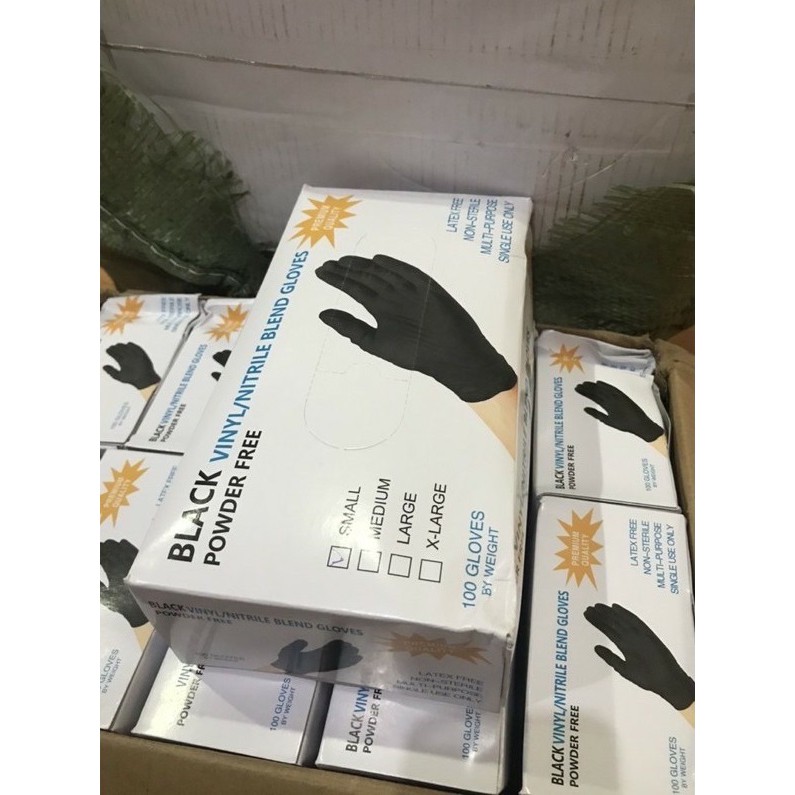 Găng Tay Không Bột Đen Hộp 100 Chiếc Dùng Trong Spa, Thẩm Mỹ Viện, Y Tế