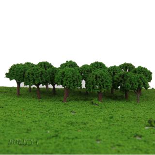 50 Light Green Trees fit Z T Scale Model Train Road Park Diorama Scene 1:500