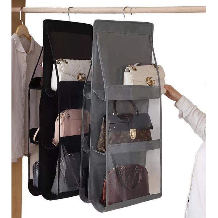 Túi Treo Giỏ Xách 3 Tầng 6 Ngăn Đa Năng Cao Cấp Chắn Bụi Tiện Dụng