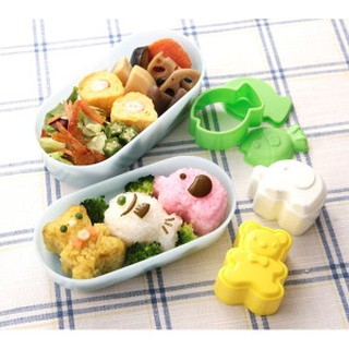 Set 3 khuôn tạo hình đồ ăn M'sa (mẫu cá, voi, gấu)