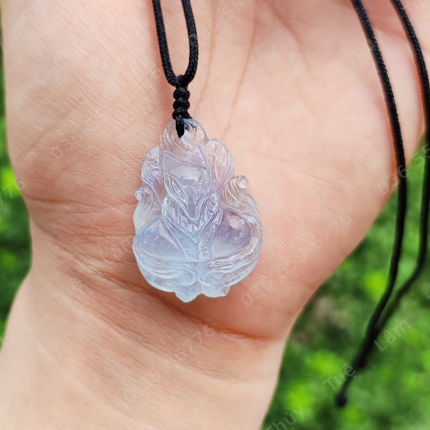 Dây chuyền nữ mặt hồ ly chúa aqua màu xanh dương phụ trợ tình duyên, mang lại bình an may mắn - Tuệ Lâm