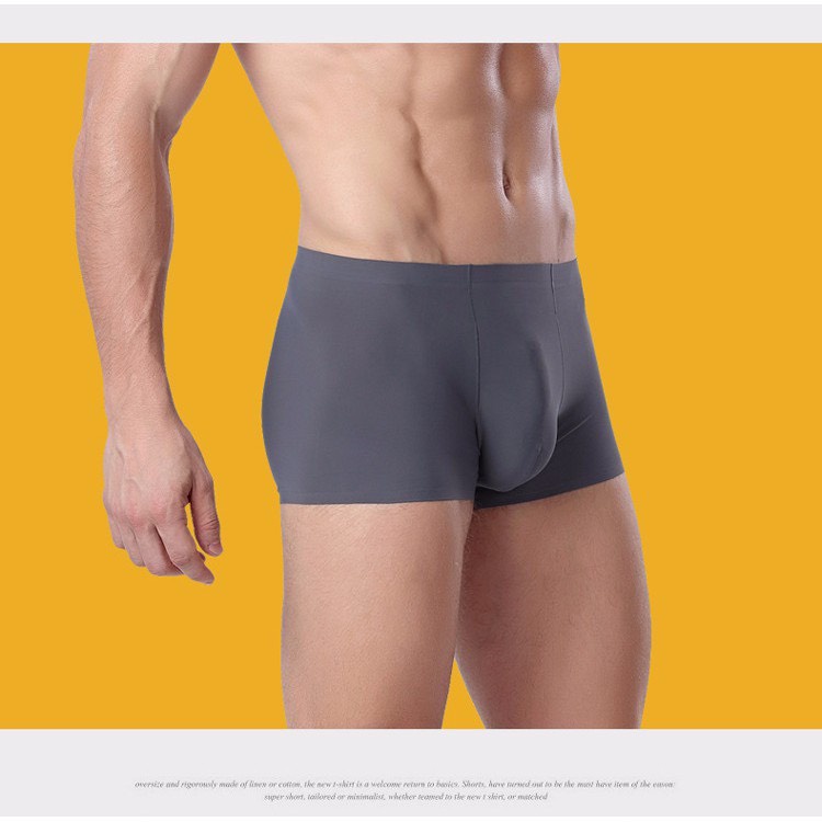 Quần lót BOXER nam vải thun lụa sữa Icy tự nhiên 100% kháng khuẩn ,khử mùi, co giãn tốt