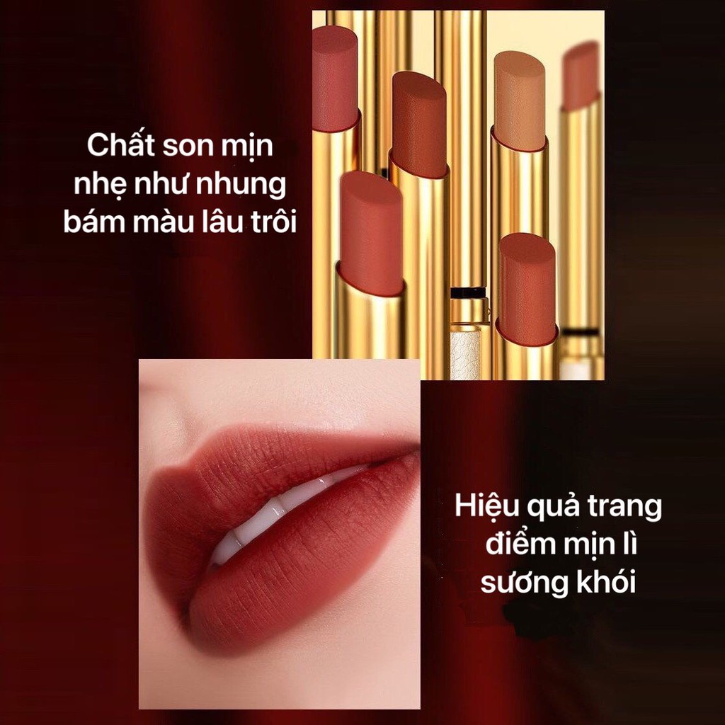 Son thỏi vỏ trắng BEAUTY HEYXI mịn lì sương khói Excellent Velvet Mini Tube Lipstick lâu trôi HEYX15