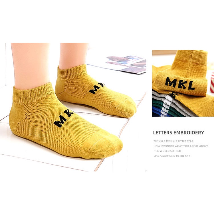 Bộ 5 Đôi Vớ Cotton Mỏng Thoáng Khí Dành Cho Bé