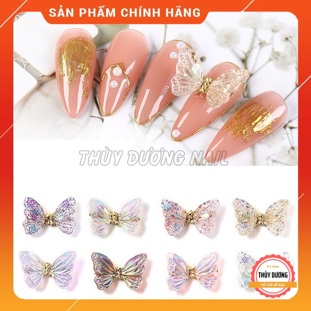 Bướm rung cánh nhựa trang trí móng, giá/1 viên