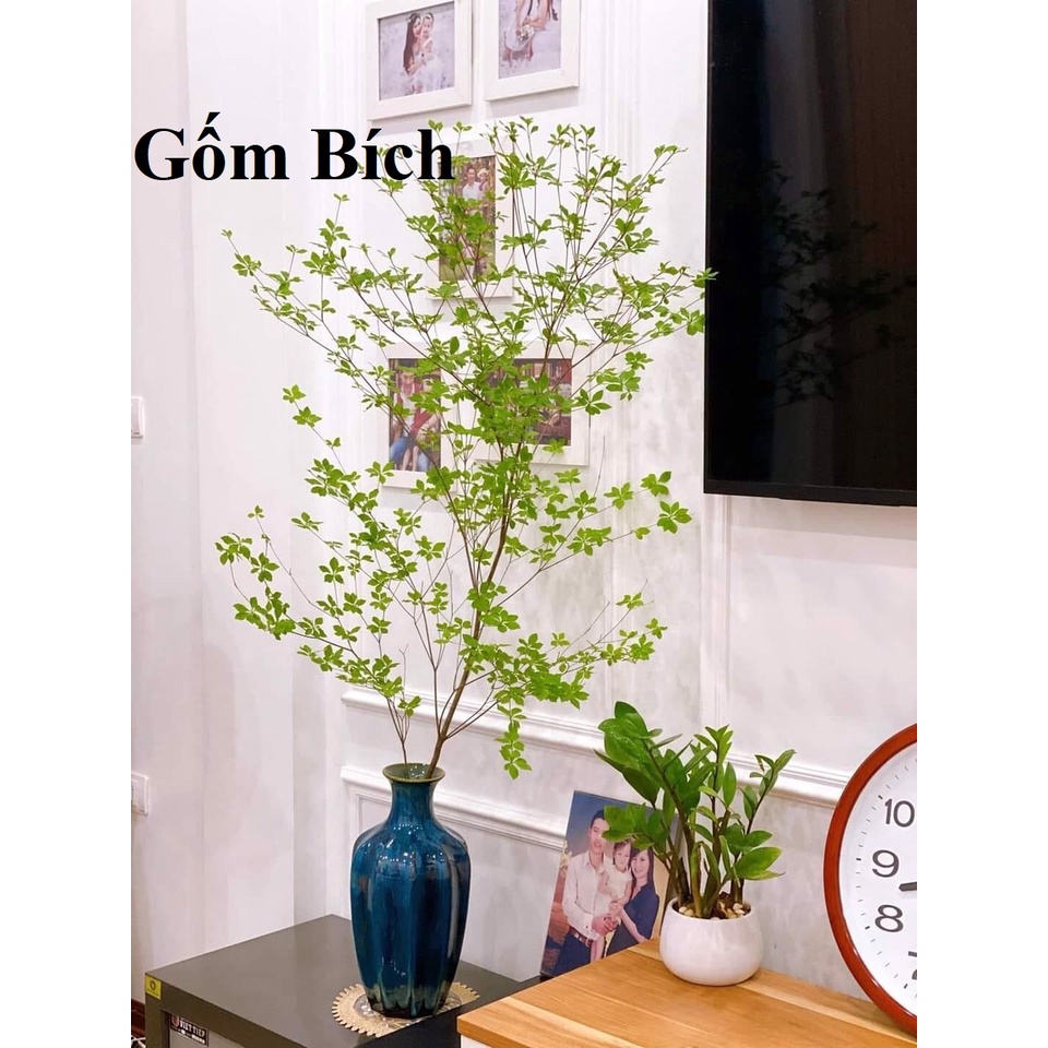 Bình Hoa Lọ Hoa Dáng Khế Dài Cắm Đào Lựu Tuyết Mai Gốm Sứ Bát Tràng