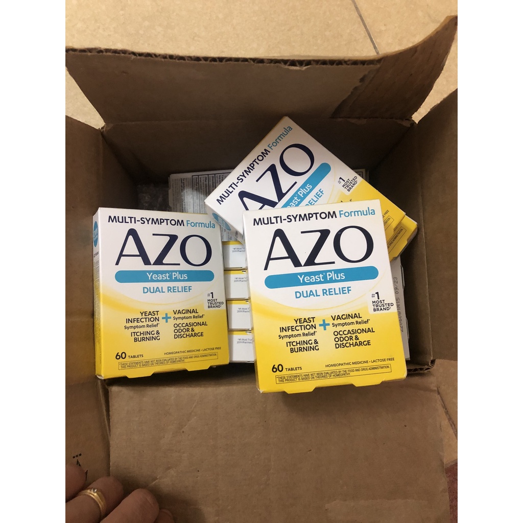 Viên uống hỗ trợ chống viêm cho phụ nữ Azo Yeast Plus  Azo vàng Hộp 60 viên