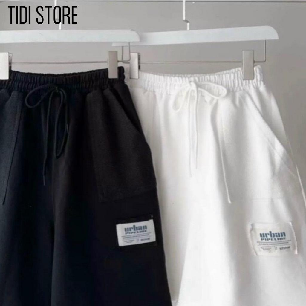 Quần đùi nỉ ống rộng nam nữ unisex thoáng mát mặc nhà TQN01