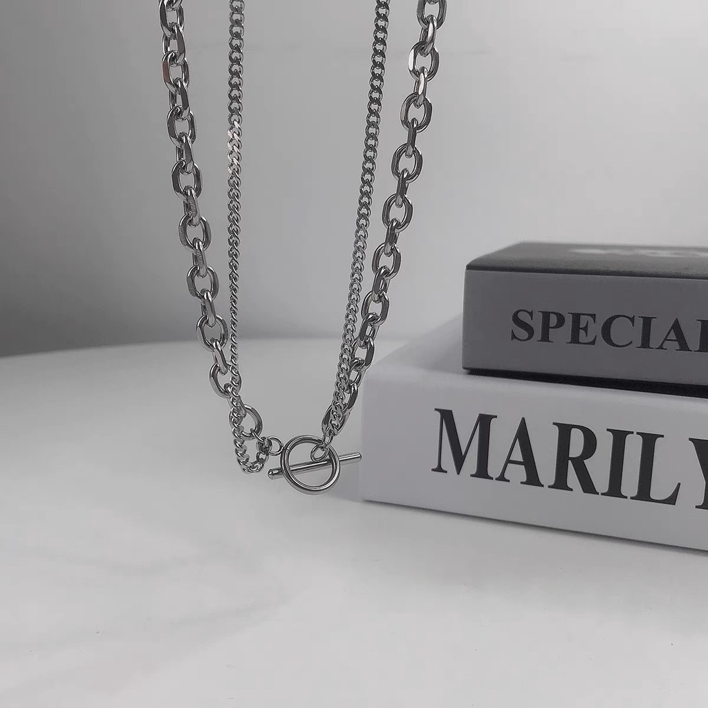 Vòng cổ hai lớp phong cách hip hop thời trang