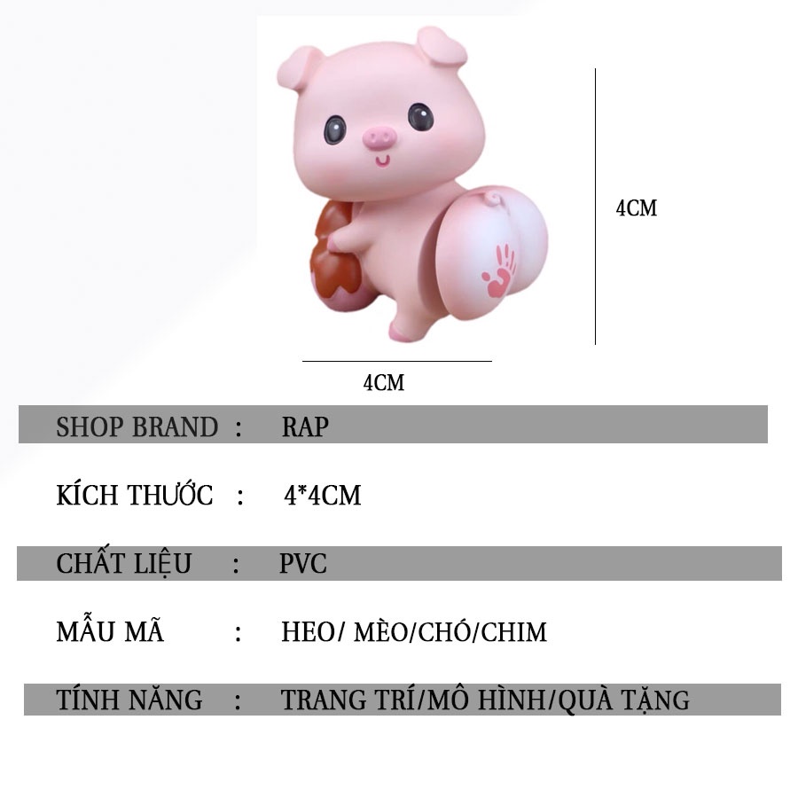 Set 4 mô hình mèo lắc mông in hình bàn tay nhiều màu dễ thương trang trí góc học tập, làm việc, taplo ô tô - Ráp