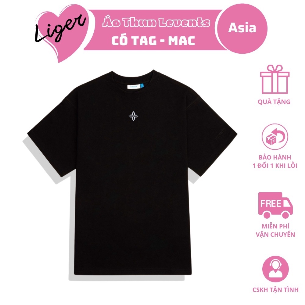 Áo thun LEVENTS XL Logo/ Black White - Liger Asia