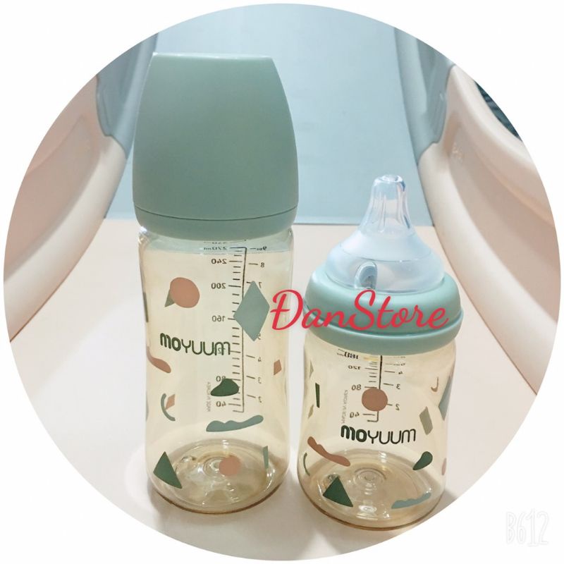 Bình Moyuum mẫu mới, Bình Moyuum Mây, bình sữa Moy 170/270ml đổi núm số 1 2 3 4 cloud màu xanh tại HCM, HN