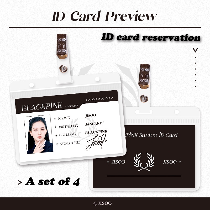 Blackpink Set 4 Bao Đựng Thẻ Hình Nhóm Nhạc Chất Lượng Cao Giá Đỡ