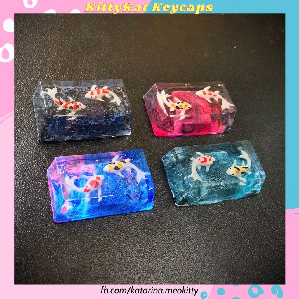 Keycap cá Koi 1,75u 🎏 nút Caps lock profile OEM ❤️ Keycaps artisan Koi fish Capslock trang trí bàn phím gaming
