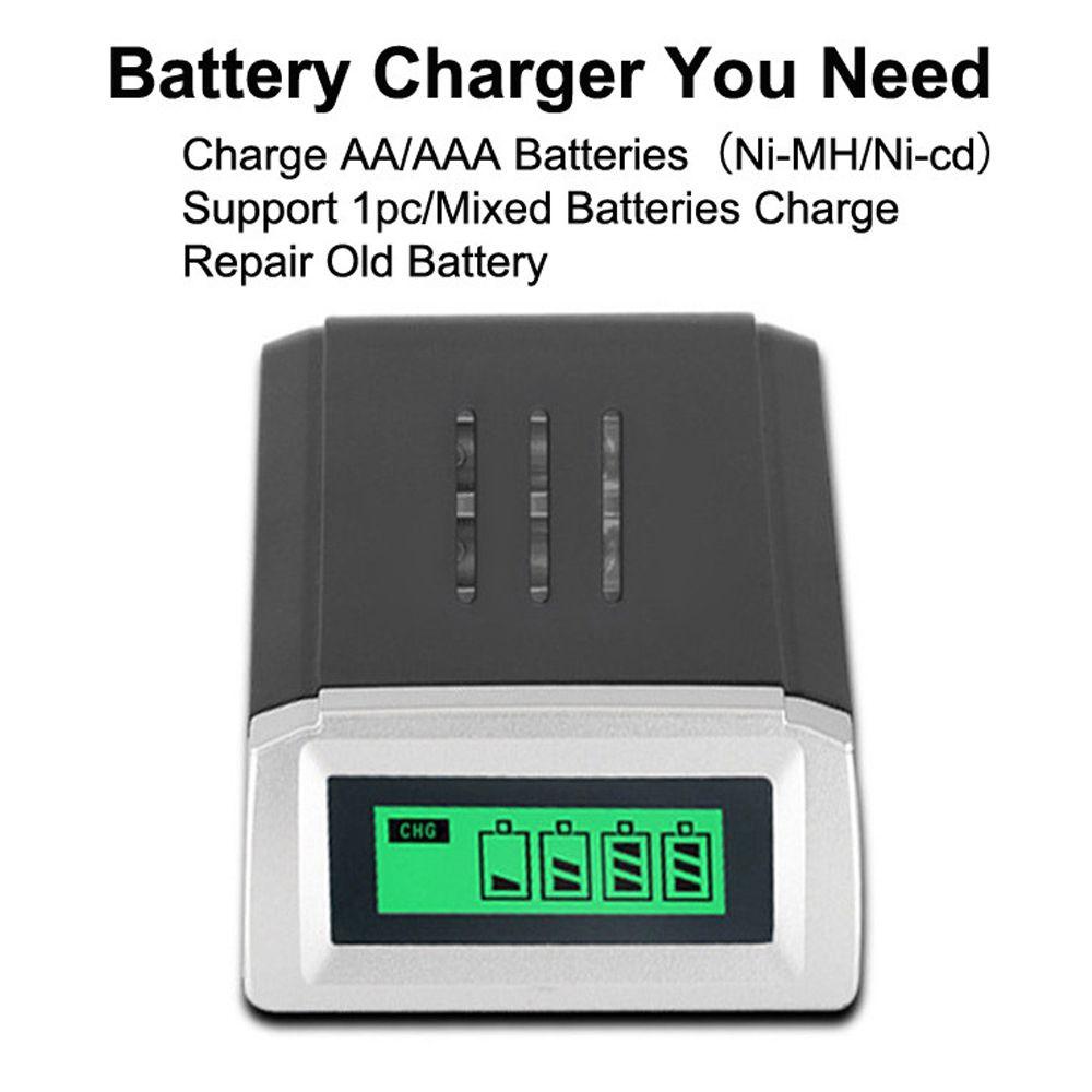 BEBETTERM Đế Sạc Pin Nhanh Thông Minh Có Màn Hình LCD Cho Pin AA AAA NI-CD NI-MH