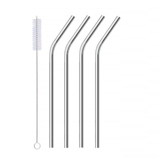 Ống hút inox cong + cọ rửa