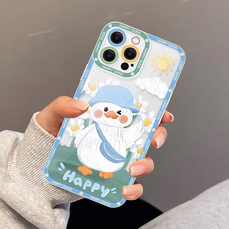 Ốp Điện Thoại Silicon Tpu Mềm Trong Suốt In Hình Vịt Cho iPhone 11 12 13 Pro Max XR X XS Max 6 7 6s 8 plus SE 2020