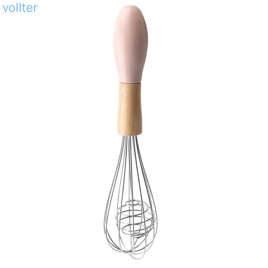 Dụng Cụ Đánh Trứng Bằng Thép Không Gỉ Cán Gỗ 10 Inch