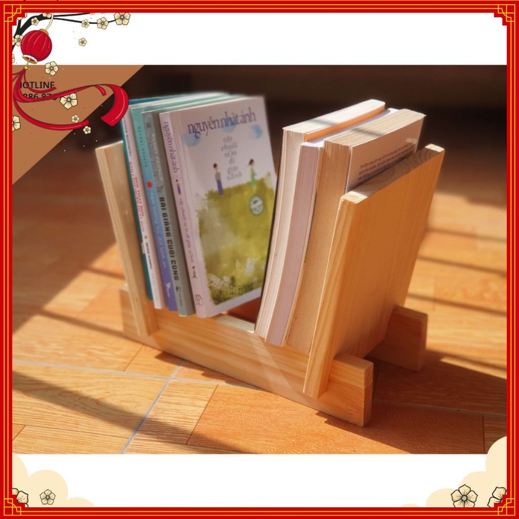 Kệ Đựng Sách ❤️ Giá Sách Mini Làm Bằng Gỗ Thông Cao Cấp, Tự Nhiên , Chắc Chắn, Tháo Lắp Dễ Dàng | BigBuy360 - bigbuy360.vn