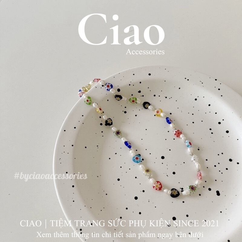 [HOẢ TỐC 1H] Dây chuyền/ Vòng cổ hạt cườm kết hợp hạt trai nước ngọt thiết kế mới lạ Oliver Ciao