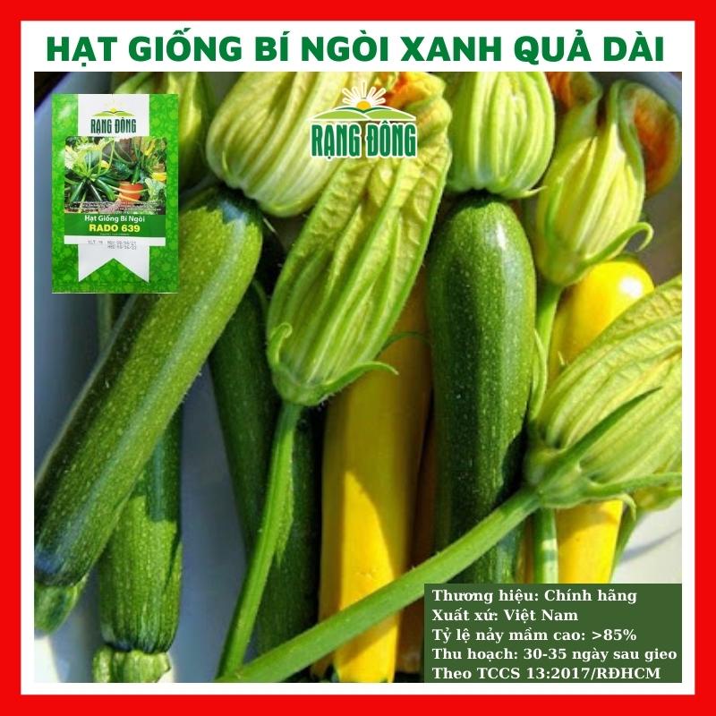 Hạt giống bí ngồi xanh quả dài giòn ngọt - rau củ quả trồng tại nhà 1gr RADO 639