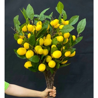 Cành 7 quả chanh 🍋 - Hoa vải trang trí cao cấp