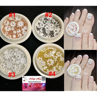 Hoa sứ trắng trang trí móng tay nail ( lẻ 1 hôp)