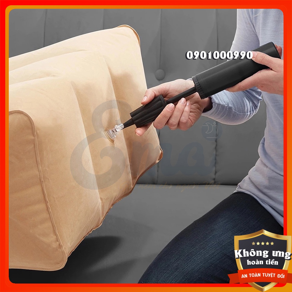 Gối kê chân chống giãn tĩnh mạch bơm hơi Leg Ramp 63x60x32cm - Hàng nhập khẩu - Gấp gọn tiện lợi mang theo