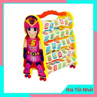 Bảng Học Chữ Cái Và Chữ Số Đa Năng Hình Siêu Nhân Xanh, Siêu Nhân Hồng AT005