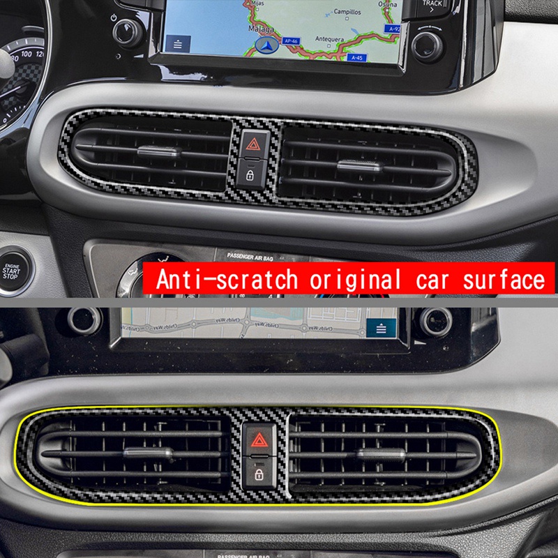 Ốp Viền Máy Điều Hòa Xe Hơi Hyundai I10 2022 Chất Liệu Sợi Carbon