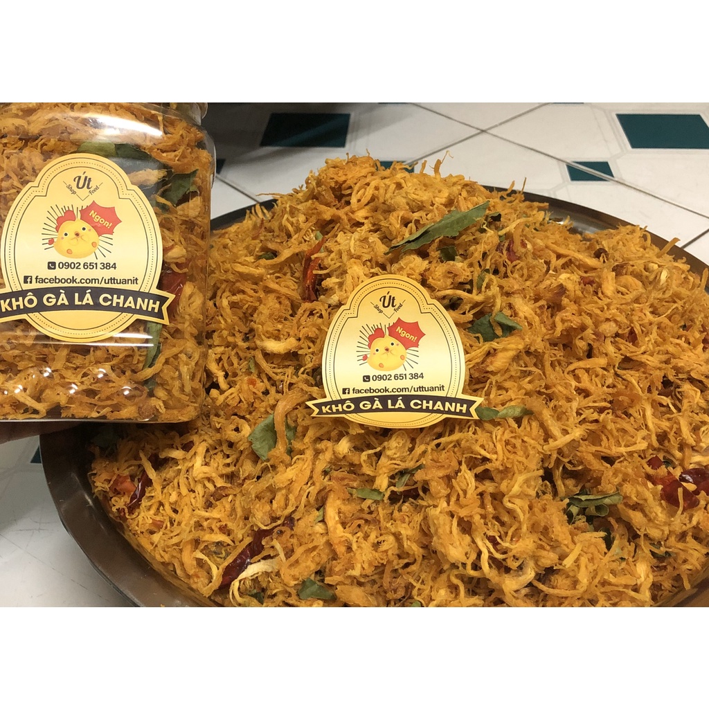 Khô Gà Lá Chanh Loại 1 [Cam kết không bột] Hộp 500g  |  1kg | Út Food [Miền Tây] | BigBuy360 - bigbuy360.vn