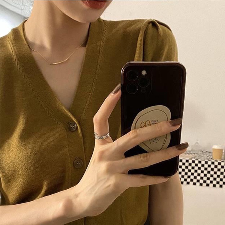 Dây Chuyền Kim Loại Mặt Chữ U Gợn Sóng Phong Cách Tối Giản Phong Cách Mới 2022