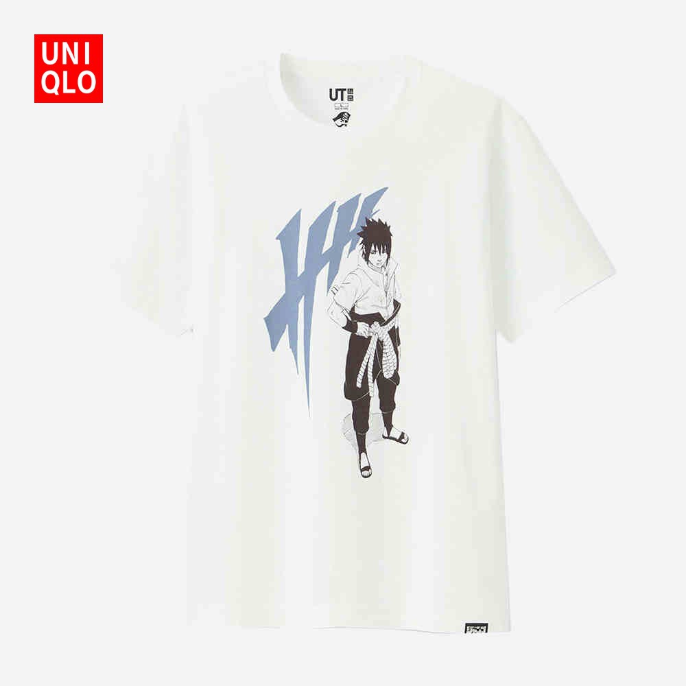 UNIQLO Áo thun tay ngắn in hình Naruto Uchiha Sasuke cho cặp đôi