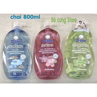 Sữa Tắm gội toàn thân Dnee Pure 800ml cho Bé từ sơ sinh đến 3 tuổi-date