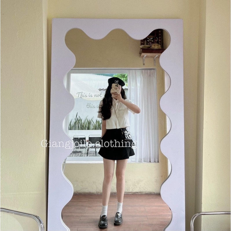 Áo sơmi cộc tay và chân váy 2 tầng - Giangjoile.Store