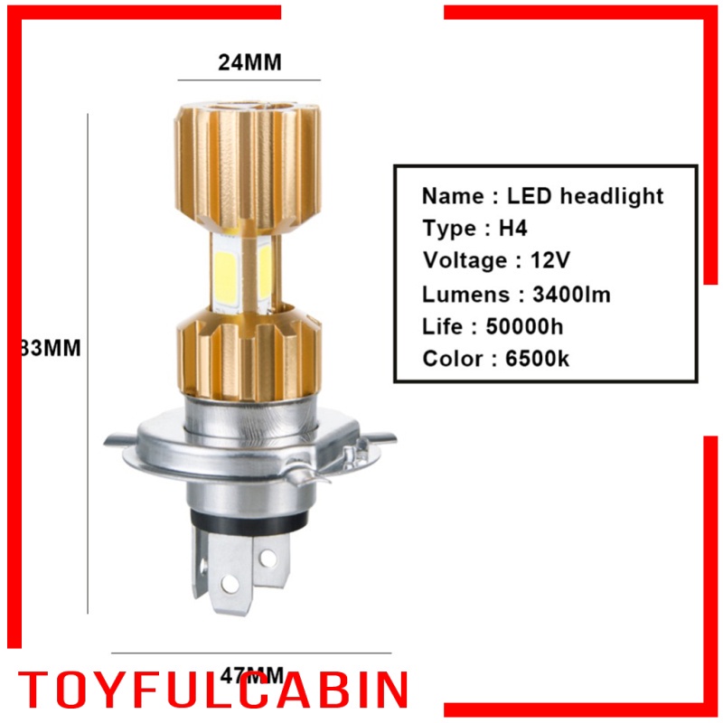 Đèn Pha Led H4 3400lm Siêu Sáng Chuyên Dụng Cho Xe Mô Tô