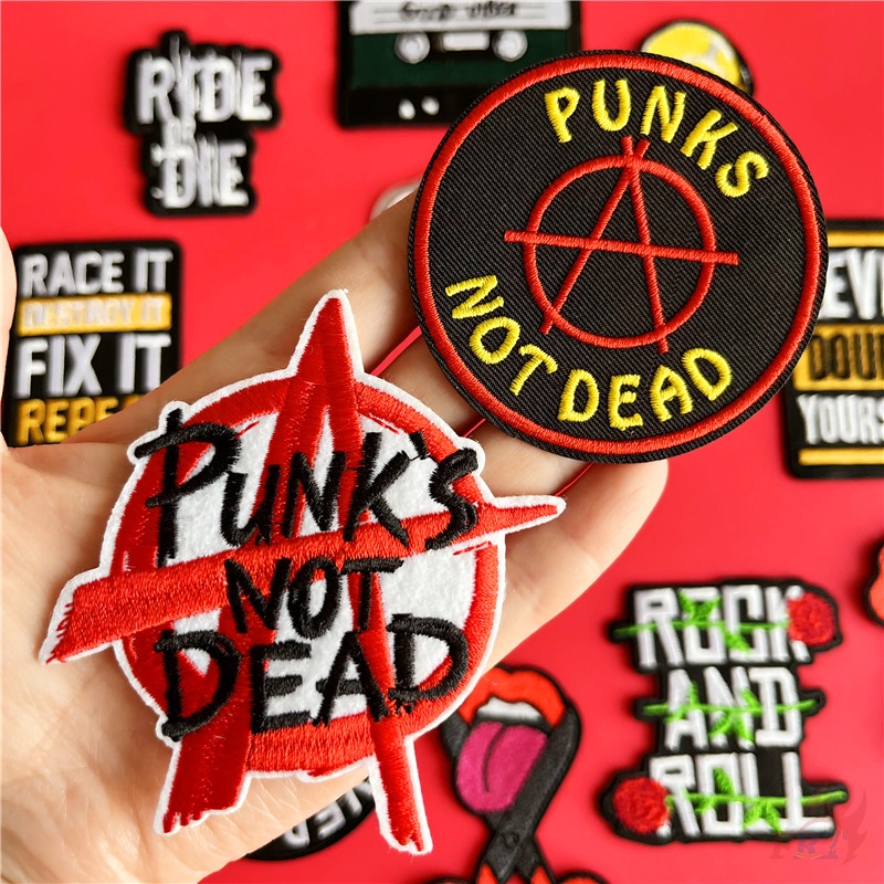 ☸ Rock and Roll - Miếng Dán Patch Kiểu Punk ☸ 1 Sticker Ủi Thêu Hình Huy Hiệu