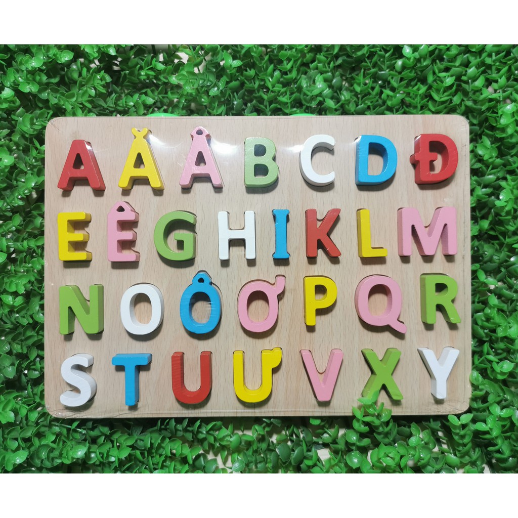 Bảng chữ cái nổi in thường in hoa, bảng số và dấu, hình khối
