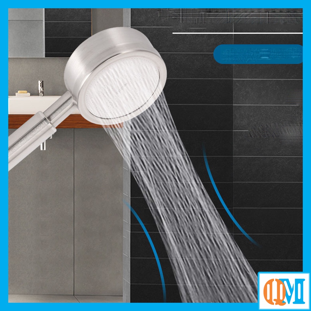 Vòi sen tăng áp inox 304 mờ có lọc nước - chống rỉ sét, sử dụng cho cả nóng lạnh, Tia nước xoáy hình tháp