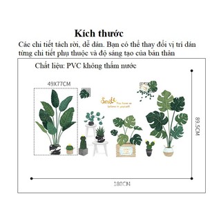 [Hàng đẹp]Decal dán tường chậu cây B17 (khổ lớn)
