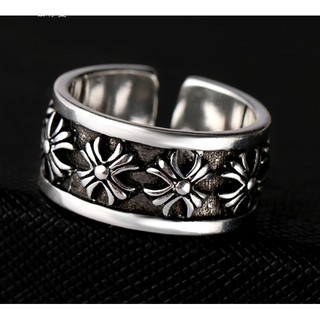 [Ảnh thật] Nhẫn đồng Trắng chất lượng Chrome Heart