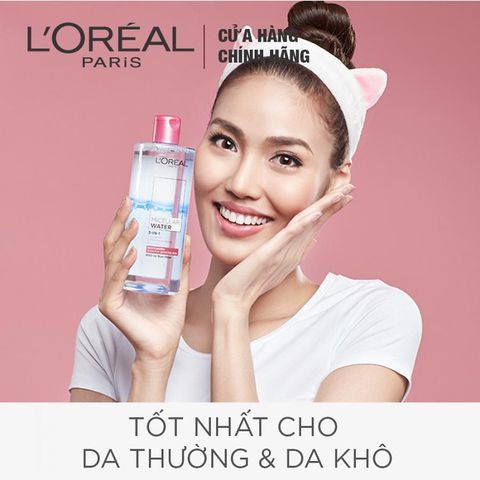 Nước Tẩy Trang L'Oreal Paris Cho Mọi Loại Da 3-in-1 Loreal Micellar Water Da Dầu Da Nhạy Cảm Da Khô